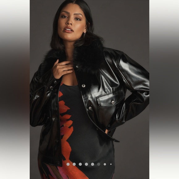 Anthropologie NWT Maeve Faux Leather Furry
Collar Jacket size XXS. - Picture 6 of 16